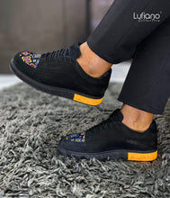 Load image into Gallery viewer, 203B - LUFIANO collection Leather Sneaker- Black