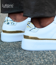 Load image into Gallery viewer, 199  Lufiano Lace Up : White/Gold