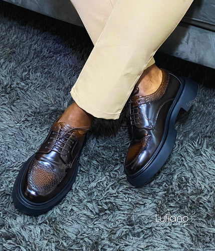 170  Lufiano Lace Up: Brown