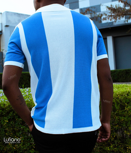LFN004: Knit Top: White/blue