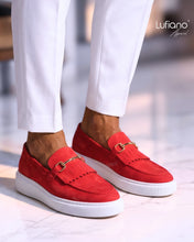 Load image into Gallery viewer, 027H - Lufiano collection- Leather loafers- Red