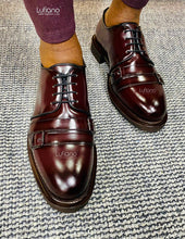Load image into Gallery viewer, 193 Lufiano Lace up: Burgundy