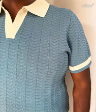 Load image into Gallery viewer, LFN023: Knit Top:Cream-Ocean blue