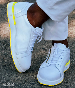 187 - LUFIANO collection Leather Sneaker- White