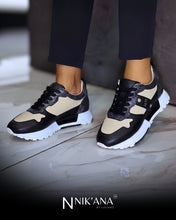 Load image into Gallery viewer, iLVi073-Lace up: Black-Beige