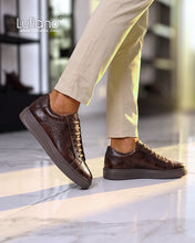 Load image into Gallery viewer, 258B- Lufiano Leather Sneaker: Brown
