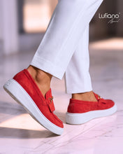 Load image into Gallery viewer, 027H - Lufiano collection- Leather loafers- Red