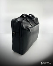 Load image into Gallery viewer, SKARLET057- Black Leather Laptop bag