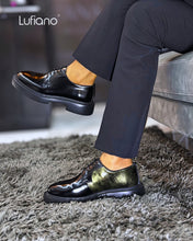 Load image into Gallery viewer, 161  Lufiano Lace Up: Black and Green