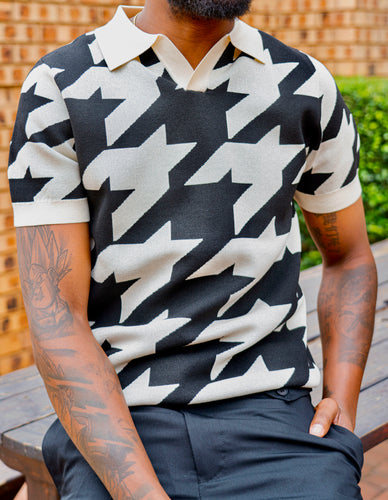 LFN017: Knit Top:Black-White