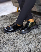 Load image into Gallery viewer, 161  Lufiano Lace Up: Black and Green