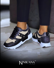 Load image into Gallery viewer, iLVi073-Lace up: Black-Beige