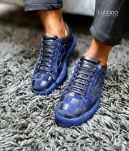 Load image into Gallery viewer, 244 Hand Weaved Lufiano Lace Up : Blue