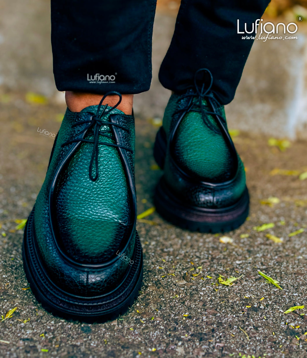 210- Lufiano Lace up: Green