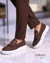 Load image into Gallery viewer, 027H - Lufiano collection- Leather loafers- Brown