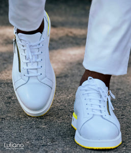 187 - LUFIANO collection Leather Sneaker- White