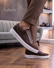 Load image into Gallery viewer, 258- Lufiano Suede Leather Sneaker: Brown