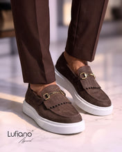 Load image into Gallery viewer, 027H - Lufiano collection- Leather loafers- Brown
