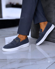 Load image into Gallery viewer, 027G - Lufiano collection- Leather loafers- Blue