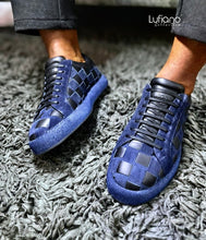 Load image into Gallery viewer, 244 Hand Weaved Lufiano Lace Up : Blue