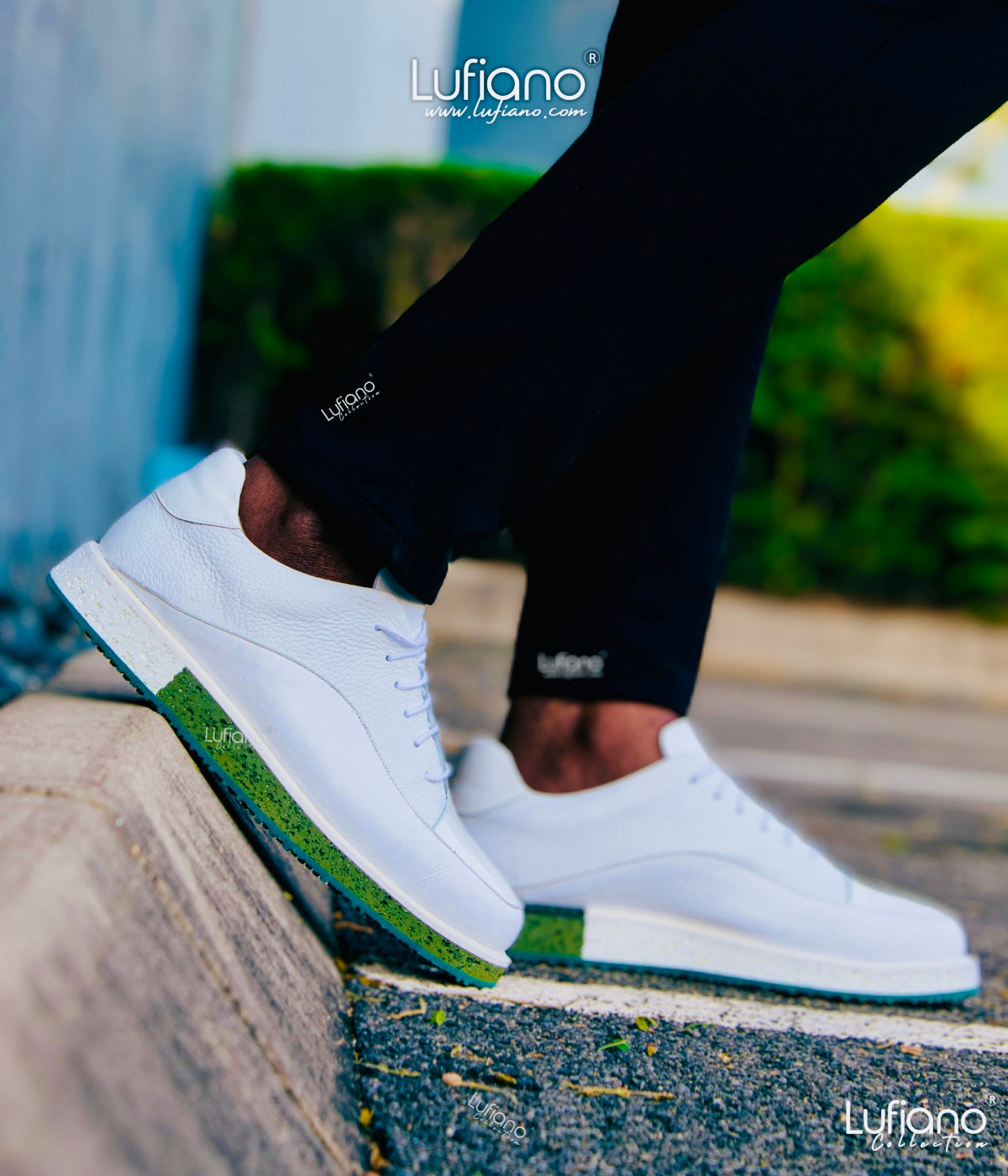 203 LUFIANO collection Leather Sneaker- White