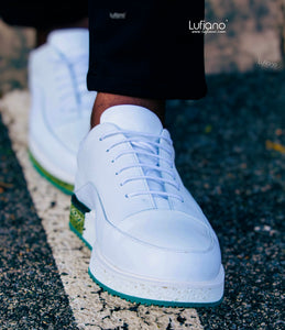 203 - LUFIANO collection Leather Sneaker- White