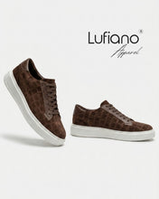 Load image into Gallery viewer, 258- Lufiano Suede Leather Sneaker: Brown