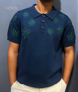 LFN020:Knit Top: Dark Blue