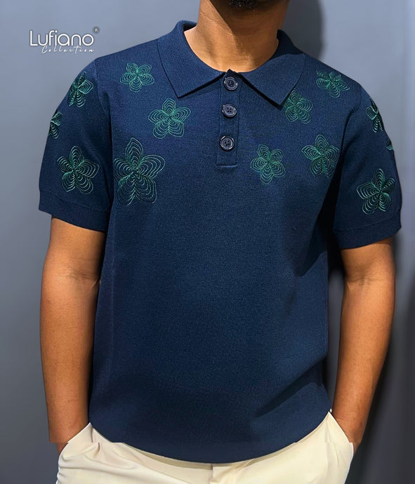 LFN020:Knit Top: Dark Blue