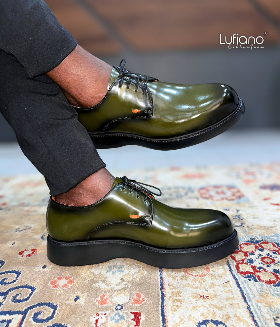 143 - Lufiano Lace up: Olive
