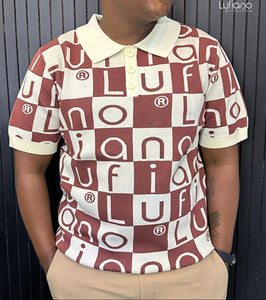 LFN007: Knit Top:Ecru-Brown