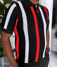 Load image into Gallery viewer, LFN028: Knit Top:Black-red