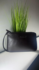 SKARLET033- Brown leather clutch bag