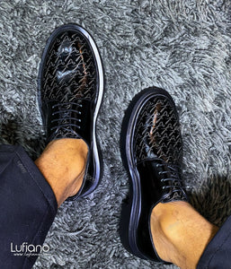 208B Lufiano Lace Up: Black