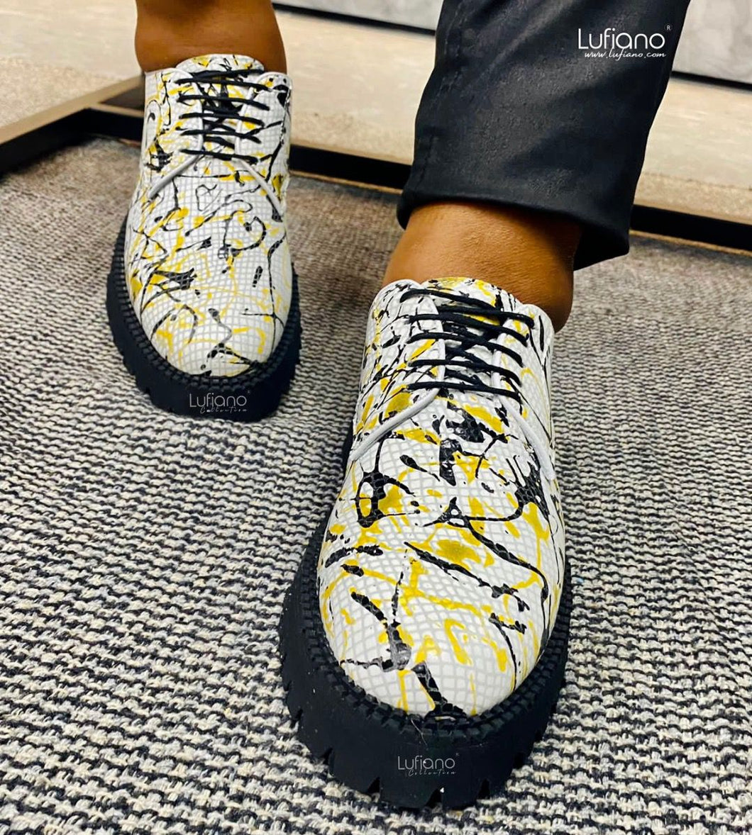177 B- Lufiano Lace up: Yellow-Black