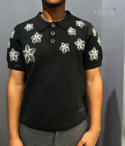 LFN020:Knit Top: Black
