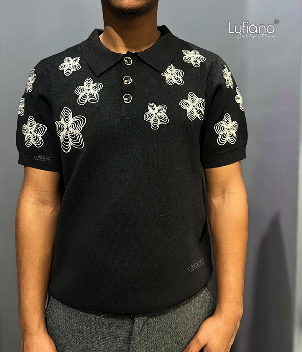 LFN020:Knit Top: Black