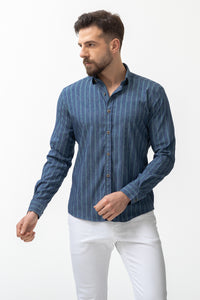 37587 Long Sleeve Shirt: Green/ D.blue