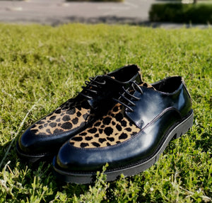 115 C - Lufiano lace up - Black / Cheetah