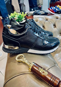 133 -Lufiano Leather Sneaker- Black