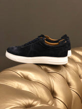 Load image into Gallery viewer, 055 -Lufiano Collection - Suede Leather Sneaker- Dark Blue